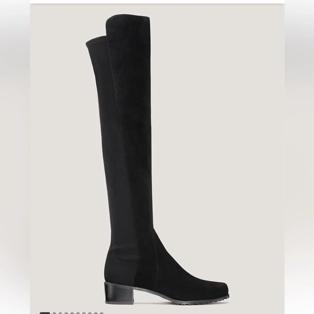 Stuart Weitzman Black Suede Over the Knee Boots